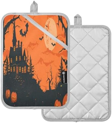 KLUVIO Halloween-Style Heat-Resistant Potholders Set of 2