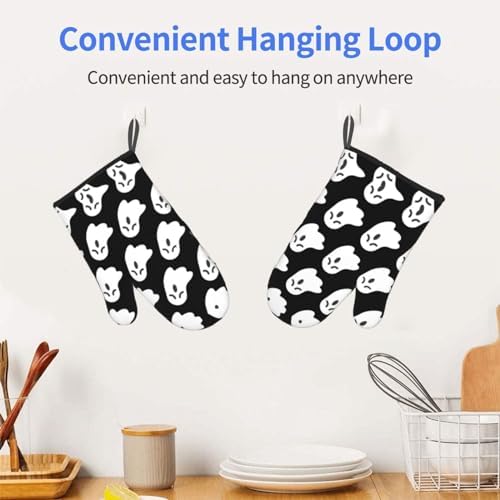 WURTON Halloween Ghost Heat Resistant Oven Mitts Set