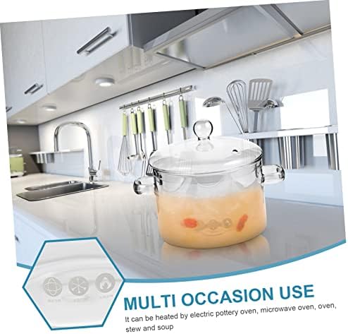 DECHOUS High-Borosilicate Glass Stockpot with Lid 1500ml