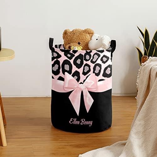 Personalized Leopard Pattern Laundry Basket