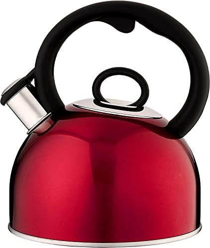 2-Quart Metallic Red Tea Kettle