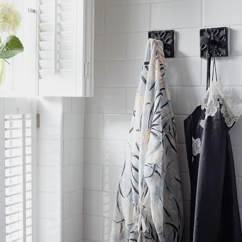 Autumn Alley Black Bath Towel robe hook