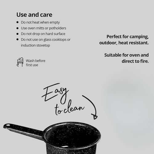 Sturdy Granite Ware Saucepan 1-Quart Speckled Black