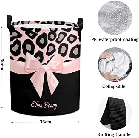 Personalized Leopard Pattern Laundry Basket
