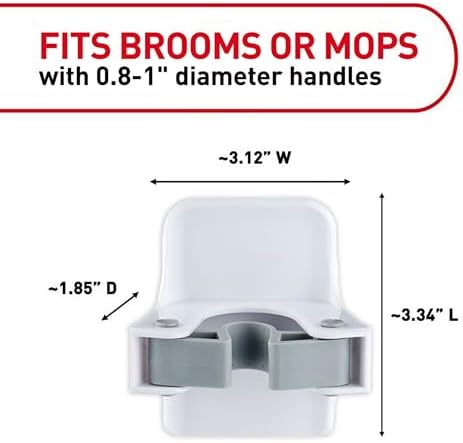 Command Broom and Mop Holder 3-Pack - Stay Clean and Organized