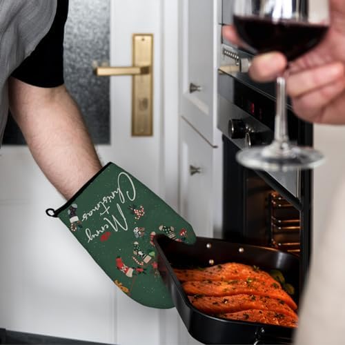 Mingnei Christmas Oven Mitts and Potholders Set