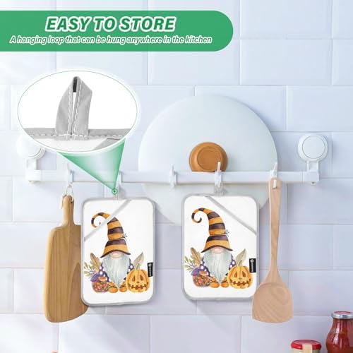 Halloween Gnome 2Pcs Pot Holder Set Heat Resistant