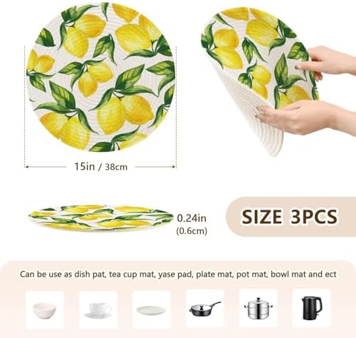 ALAZA Yellow Lemon Pot Holder Set