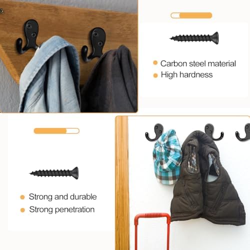 10-Piece Heavy Duty Wall Coat Hooks for Home Office Use