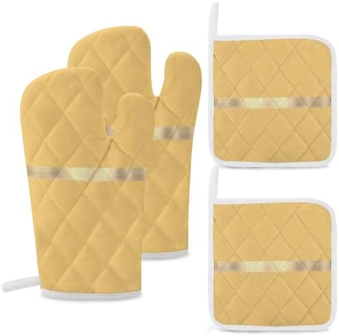 Curdesi Oven Mitts Pot Holders Set Heat-Resistant Durable Kitchen Essentials