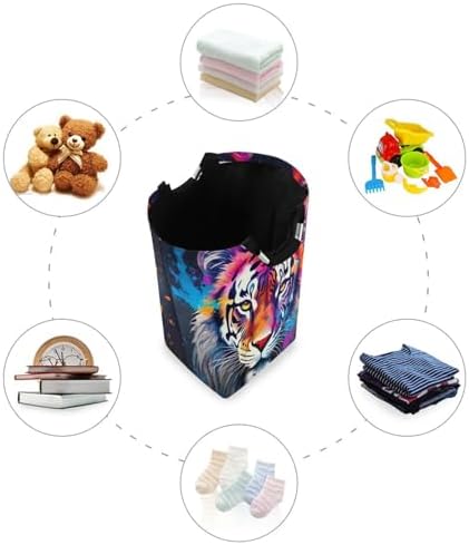 Kigai Foldable Laundry Basket with Tiger Design