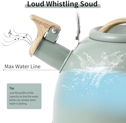 WHISLING Tea Kettle with Silicone Handle 32 QT