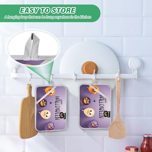 Scary-Facing 2Pcs Pot Holder Halloween Balloons Kitchen Baking Set
