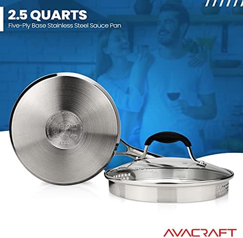 Stainless Steel Saucepan with Glass Lid for Home Kitchen
