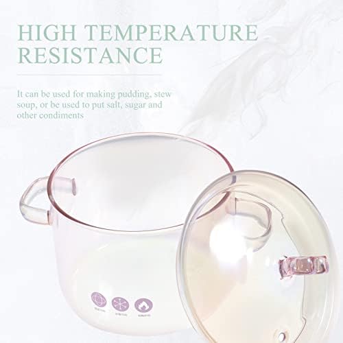 SHERCHPRY Glass Kettle1500ml Heart Design Soup Bowl Perfect for Pasta Ramen Cooking