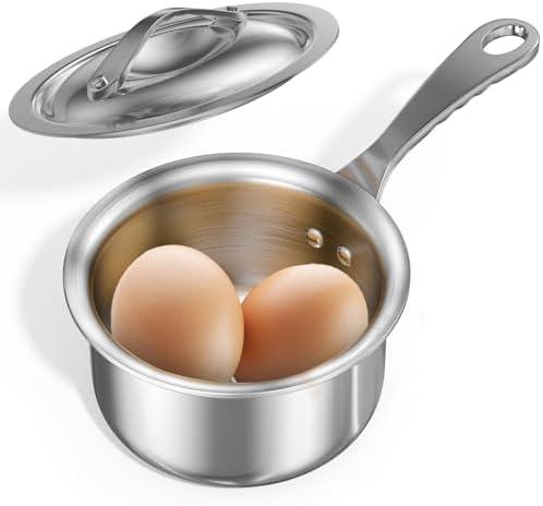 MACEVIA Mini Sauce Pan with Lid Stainless Steel for Home Kitchen