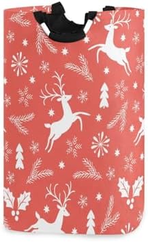 Kigai Christmas Deer Laundry Basket Large Waterproof