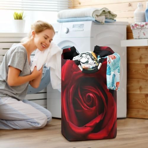 Red Rose Waterproof Folding Laundry Hamper