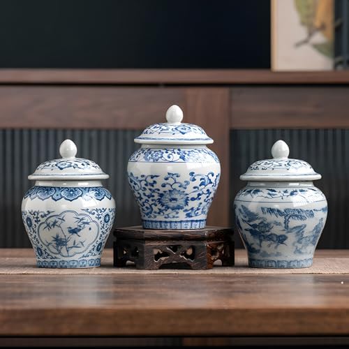 Elegant Chinese-Ceramic Tea Jar Canister 9oz
