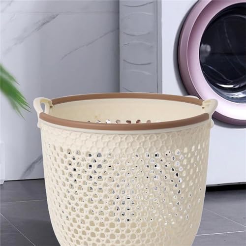 Space-Saving Laundry Basket with Dual Handles for Efficient Storage