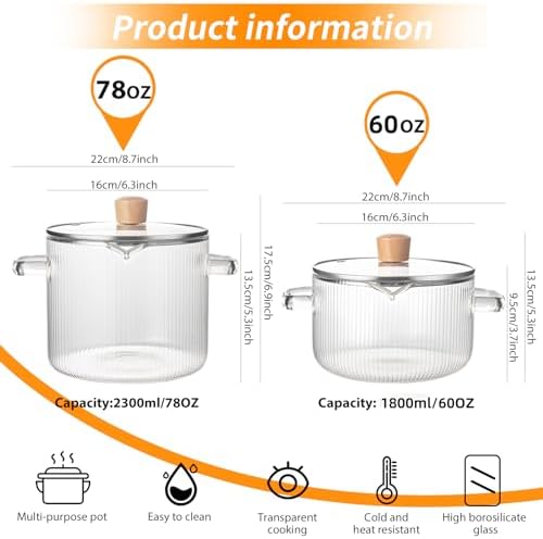 Versatile 2-Piece Heat-Resistant Saucepan Set for Cooking