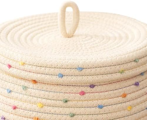 Elegant Round Storage Basket with Lid - Keep Your Room Organized