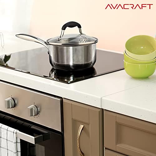 AVACRAFT Multipurpose Saucepan with Glass Lid 15 Qt