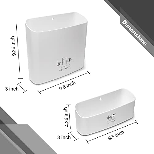 August and Wae Magnetic Lint Bin Set 2 Piece Laundry Storage Solution
