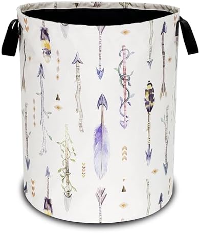 Tribal Feather Arrows Foldable Laundry Basket with Handle
