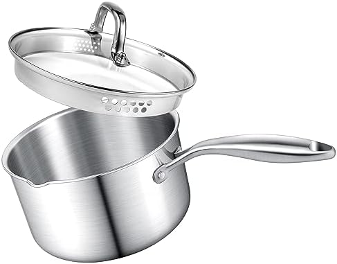 High-Quality Stainless Steel Saucepan with Glass Lid for Cooking