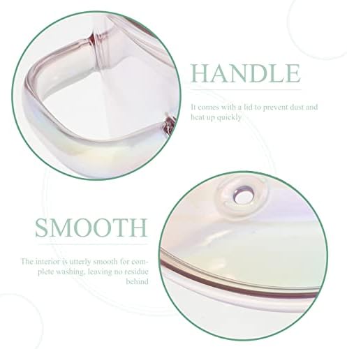 SHERCHPRY Glass Kettle1500ml Heart Design Soup Bowl Perfect for Pasta Ramen Cooking