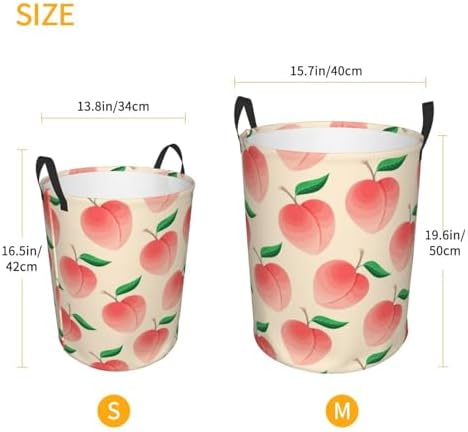 Peach Laundry Hamper Foldable Basket
