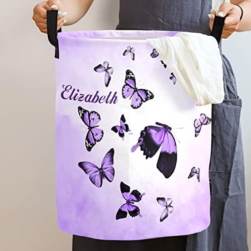 Color Sky Butterflies Personalized Waterproof Folding Laundry Basket