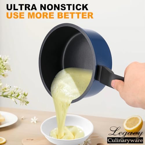 PFOA-Free Non-Stick Saucepan with Lid 15QT Ergonomic Design induction compatible