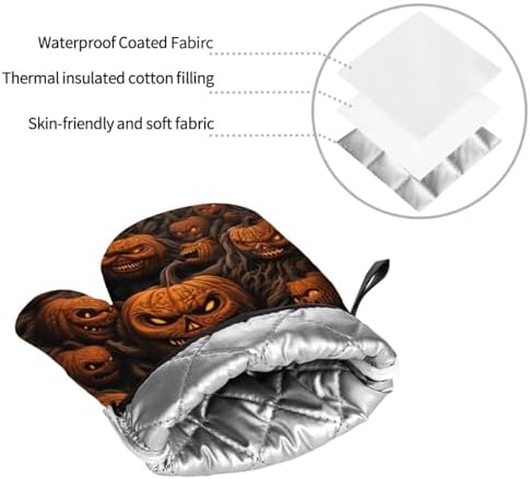 Pumpkin Oven Mitts Pot Holders Set of 4 Heat-Resistant Cooking Tools
