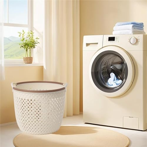 Space-Saving Laundry Basket with Dual Handles for Efficient Storage