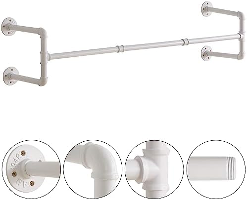 IBUYKE Space-Saving 2-Piece Wall-Mounted Clothing Rack