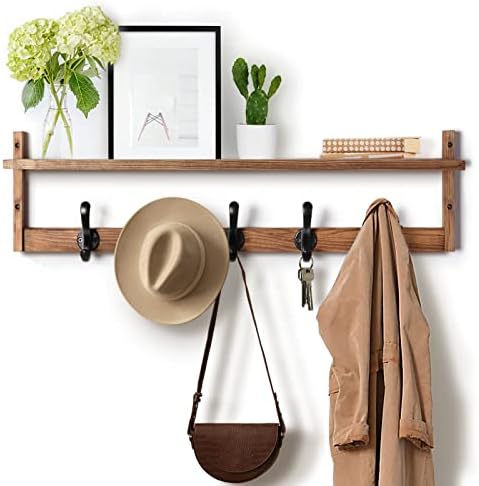 Tatub 29 Wall Hook with Shelf Rustic Storage Solution