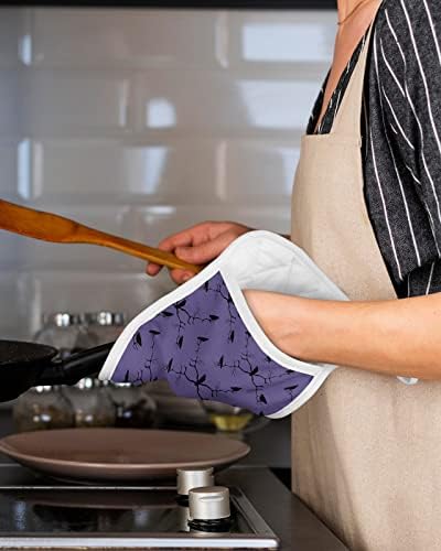 FF Halloween Crows Branch Pot Holder Set Heat-Resistant Kitchen Pots