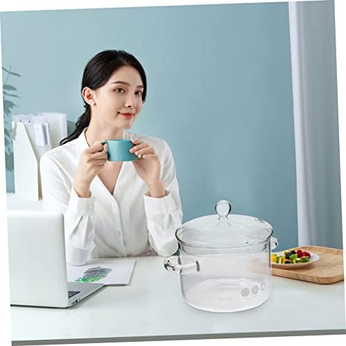 DECHOUS High-Borosilicate Glass Stockpot with Lid 1500ml