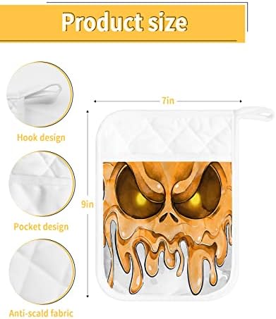 Halloween SkullDV Devil Pot Holder Set 5pcs Heat-Resistant Kitchen Pots Set Trivets
