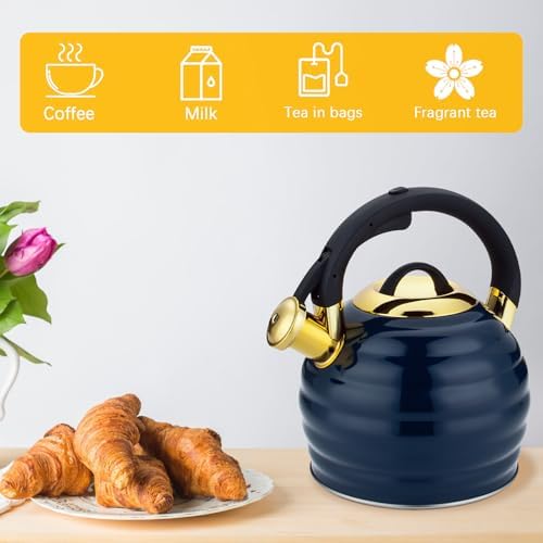 Lazneyru 32 Qt Stovetop Whistling Tea Kettle