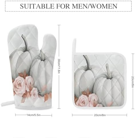 Versatile Fall Design Oven Mitts and Pot Holders Set for Kitchen Essential
