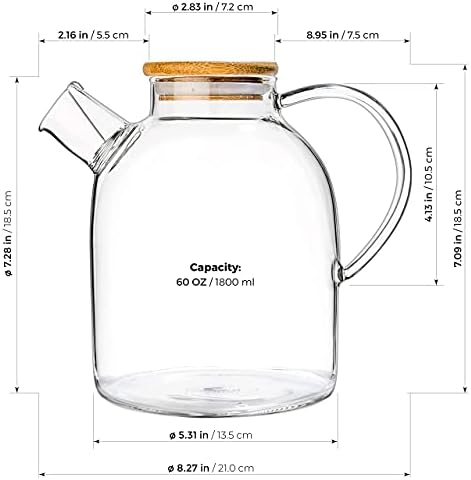 Tealyra - Stove-Top Safe 60oz - Borosilicate Glass Pitcher