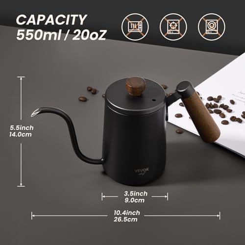 Stainless Steel Coffee Maker with Wooden Handle