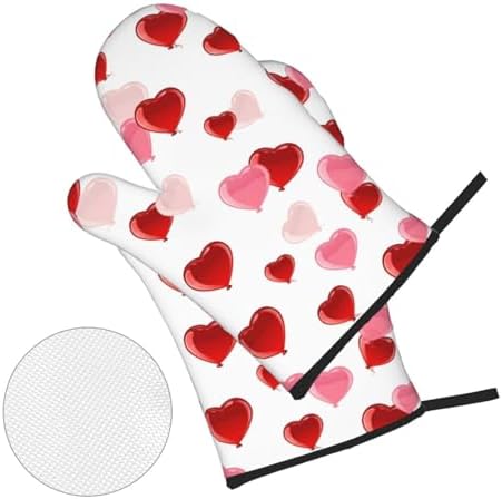 Valentines Day Oven Mitts Pot Holders Set 4pcs Heat Resistant Kitchen Gloves
