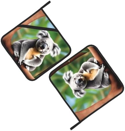 Funny Koalas Potholders BBQ Pot Holders Heat-Resistant with 2-Pack