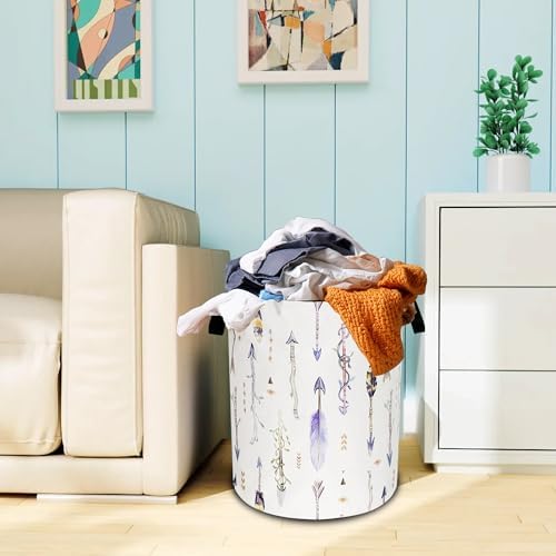 Tribal Feather Arrows Foldable Laundry Basket with Handle
