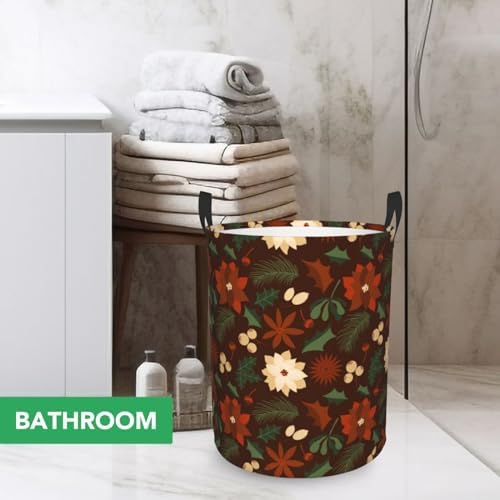 Waterproof Christmas Clothes Hamper with Handles for Laundry Room Bathroom Storage