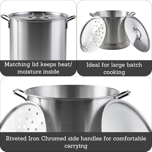 IMUSA 4PC Aluminum Steamer Set with Lids Silver